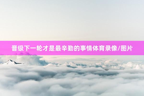 晋级下一轮才是最辛勤的事情体育录像/图片