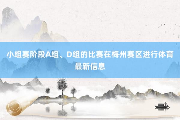 小组赛阶段A组、D组的比赛在梅州赛区进行体育最新信息